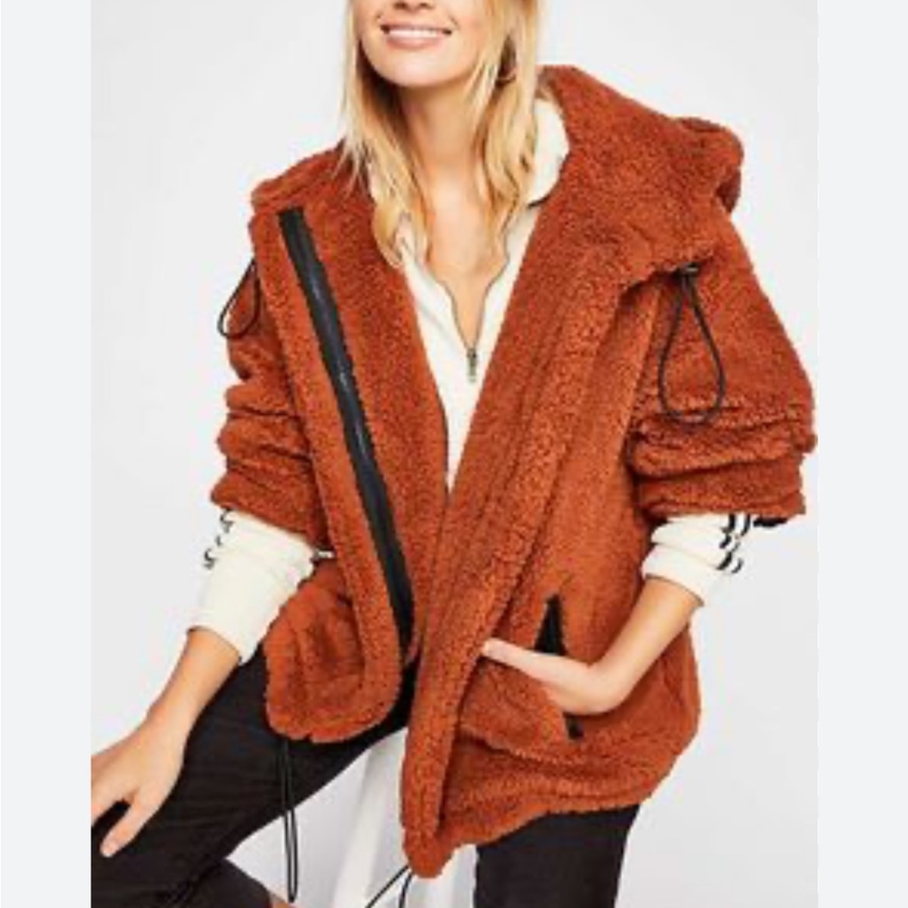 Free people oversized Sherpa jacket full zip